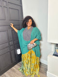 Maxi Dress - Emerald Green Mixed Print