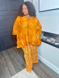 Orange Tunic & Wide-Leg Pant Set